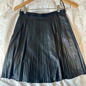 J Crew Faux Leather Pleated Mini Skirt (00)